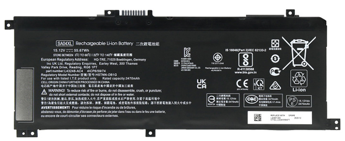 Remplacement Batterie PC PortablePour HP  HSTNN OB1F