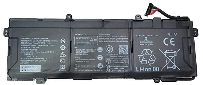 Remplacement Batterie PC PortablePour HUAWEI HB5781P1EEW 31C