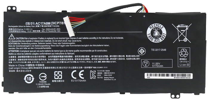 Remplacement Batterie PC PortablePour ACER AC17A8M