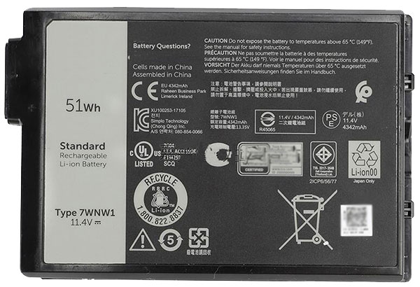 Remplacement Batterie PC PortablePour DELL 7WNW1
