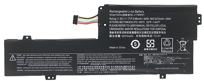 Remplacement Batterie PC PortablePour lenovo L17L3P61